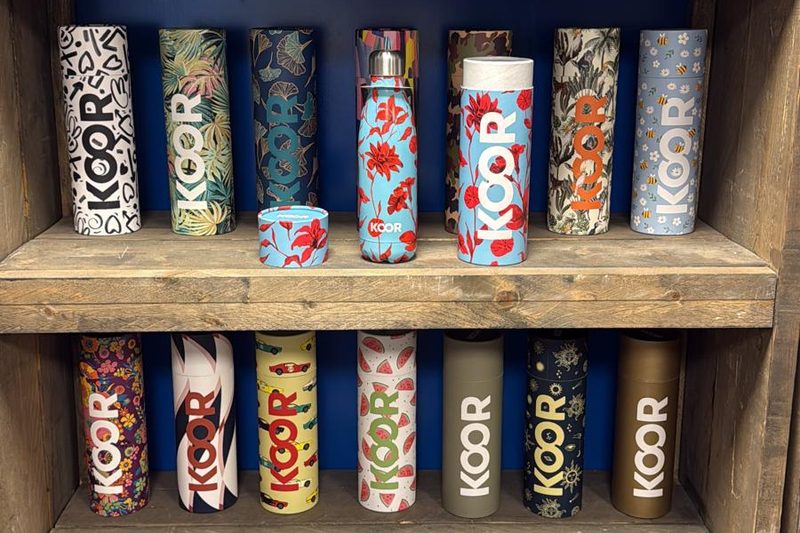 KOOR drinking bottles on the shelf